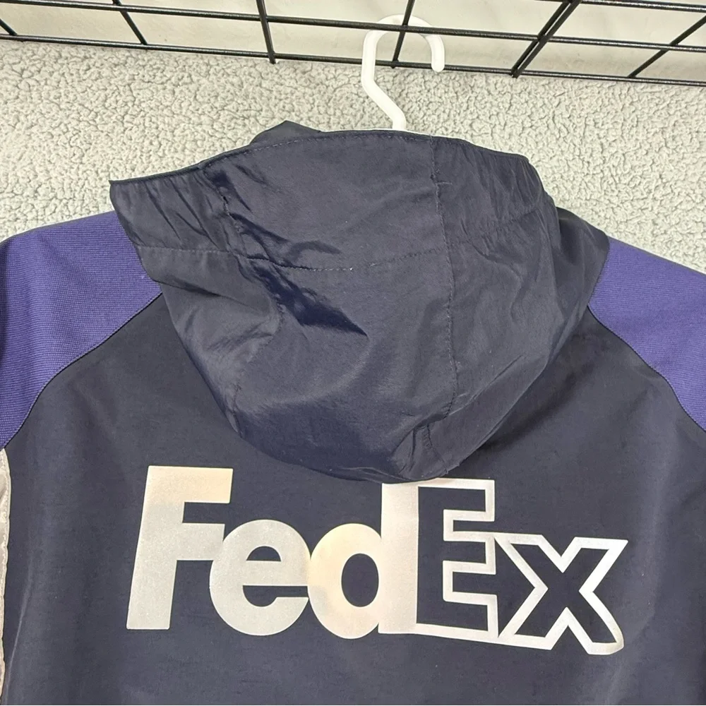 FedEx Black Windbreaker Jacket with Reflective Trim - Picture 11 of 16